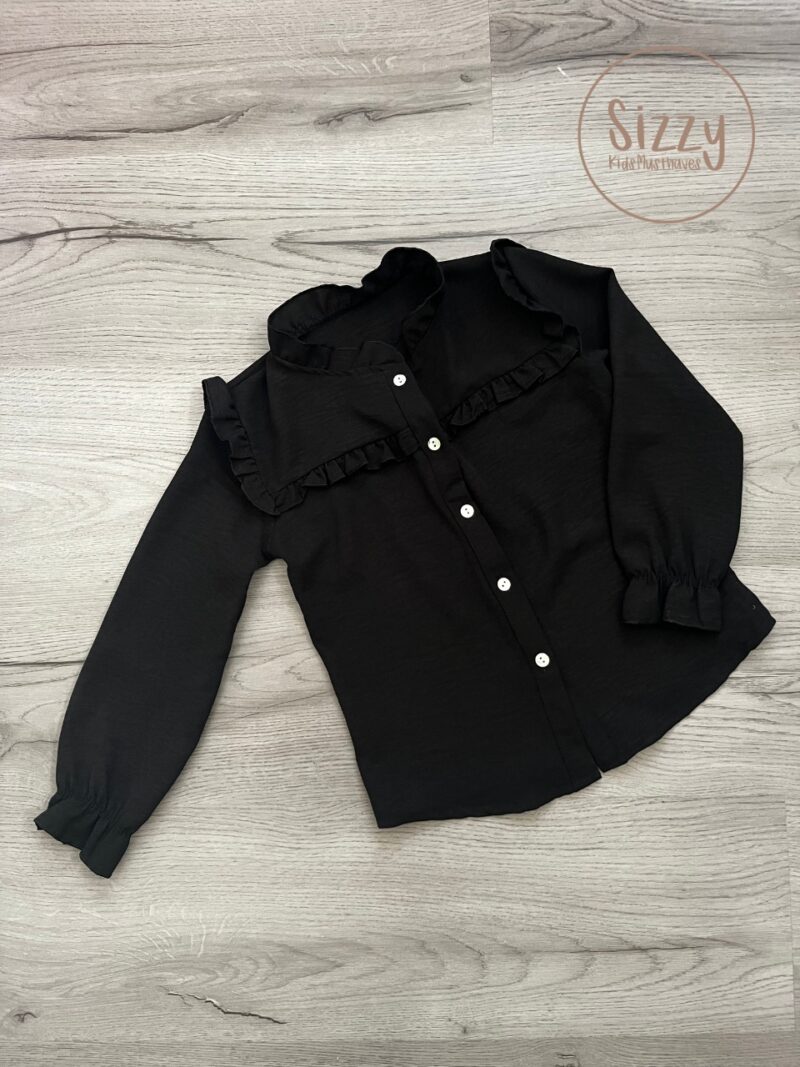 Ruffle blouse - zwart