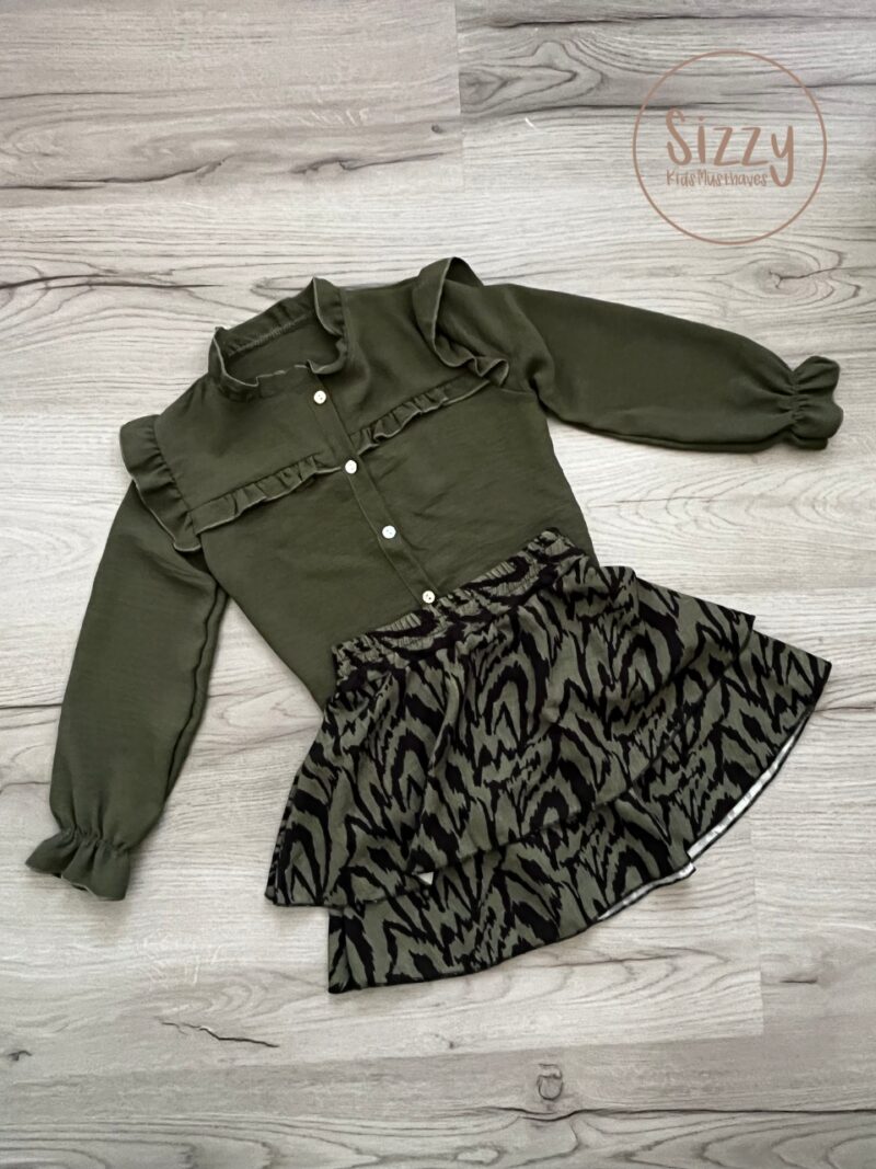 Ruffle blouse - groen set